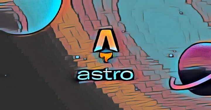 Logo des Astro frameworks im Weltraum (https://astro.build)